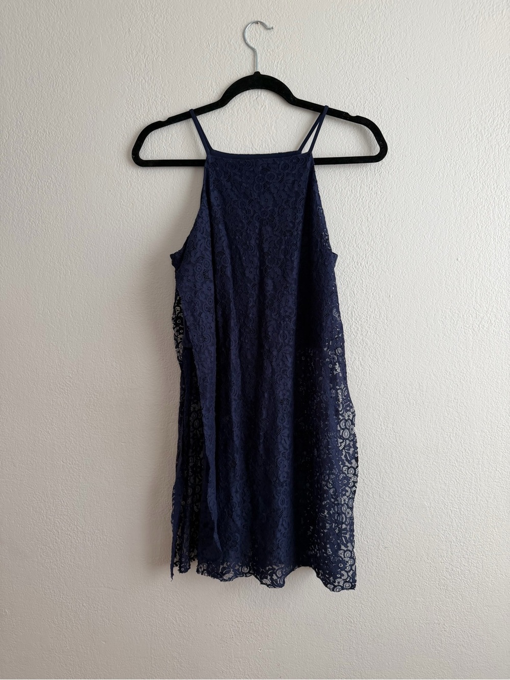 Navy Lace Spaghetti Strap long tunic